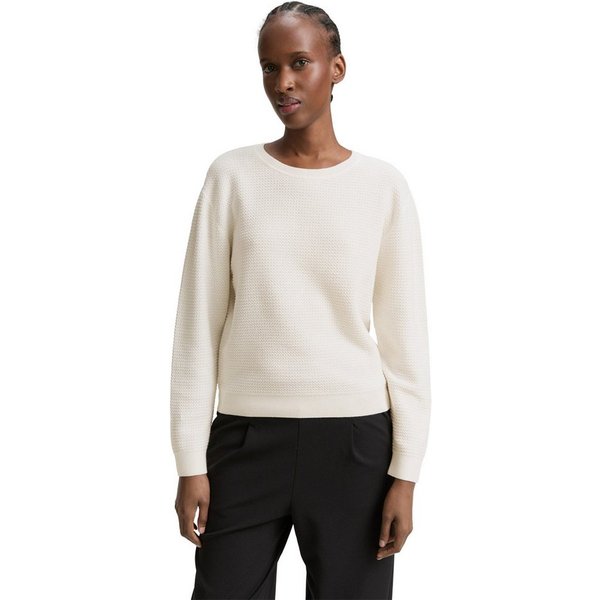 TOM TAILOR Denim V-Ausschnitt-Pullover mit Rippbündchen