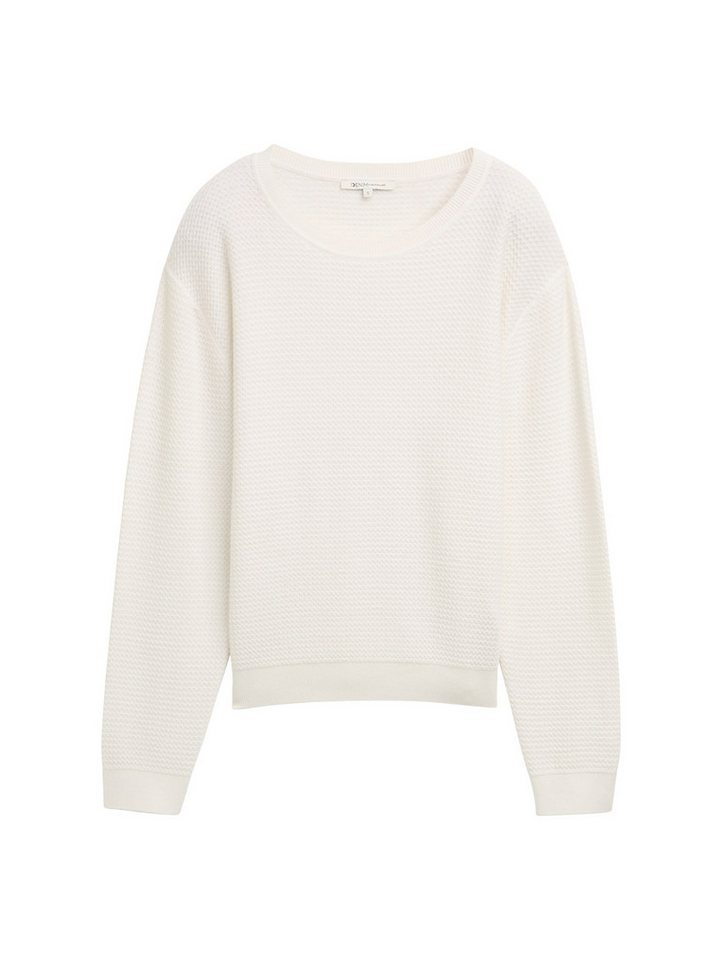 TOM TAILOR Denim V-Ausschnitt-Pullover mit Rippbündchen – Bild 5 von 5