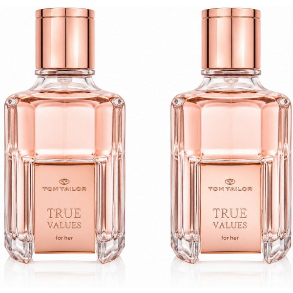 TOM TAILOR Duft-Set True Values For Her Eau de Parfum Doppelpack 2 × 50 ml, 2-tlg., Doppelpack mit 2 × 50 ml für Alltag und Reisen