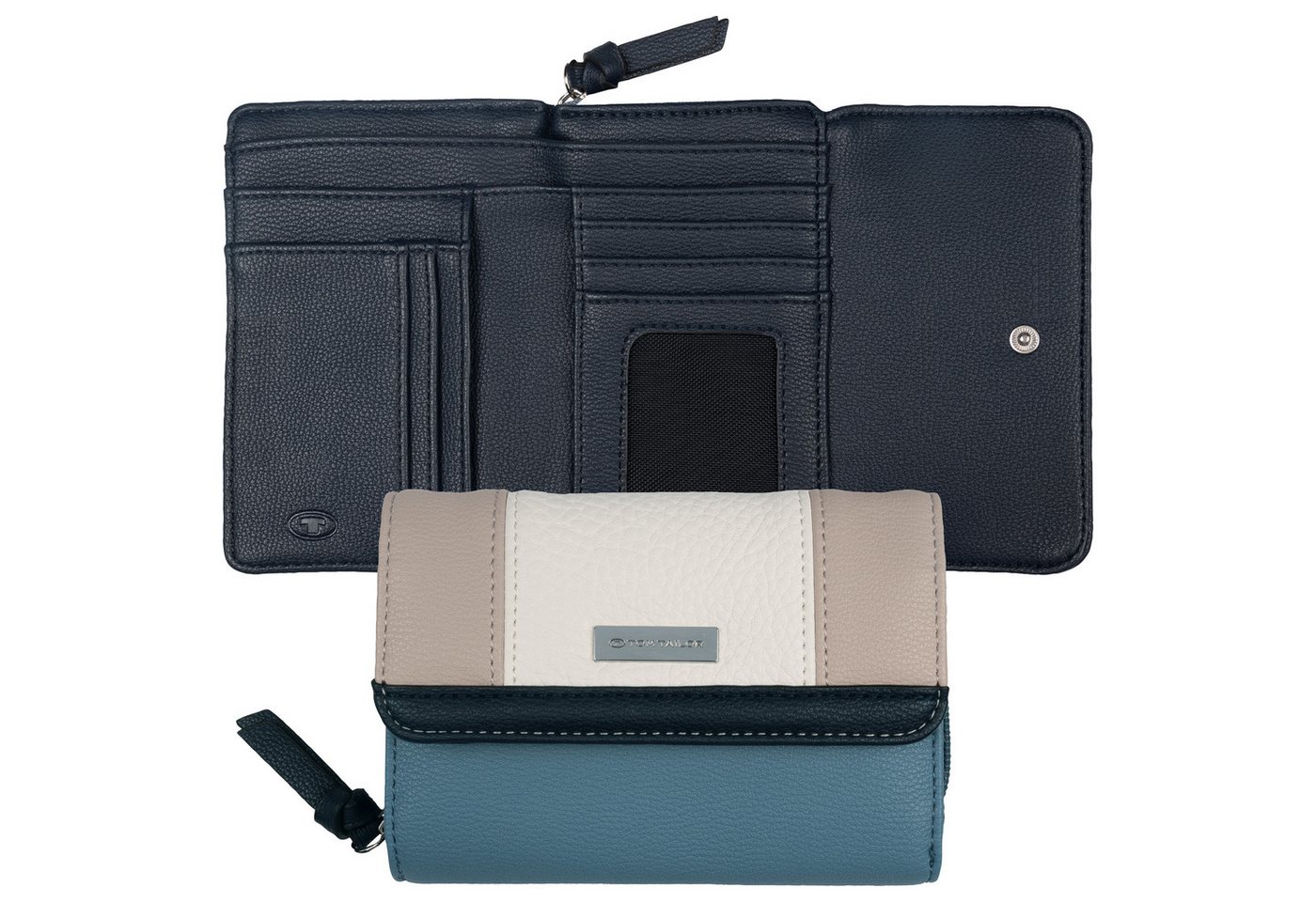 TOM TAILOR Geldbörse Juna, aus soft genarbtem ledrigen Material mit glänzenden Metall-Accessoires – Bild 3 von 4