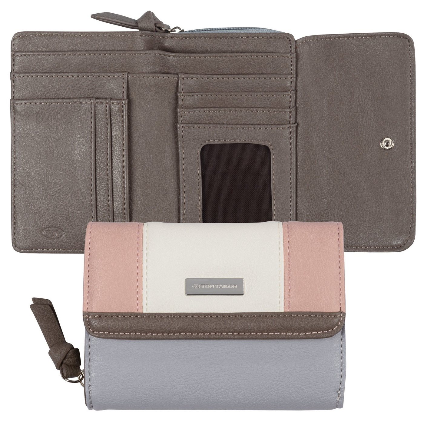 TOM TAILOR Geldbörse Juna, aus soft genarbtem ledrigen Material mit glänzenden Metall-Accessoires – Bild 2 von 4