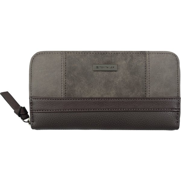 TOM TAILOR Geldbörse Juna, aus soft genarbtem ledrigen Material mit glänzenden Metall-Accessoires