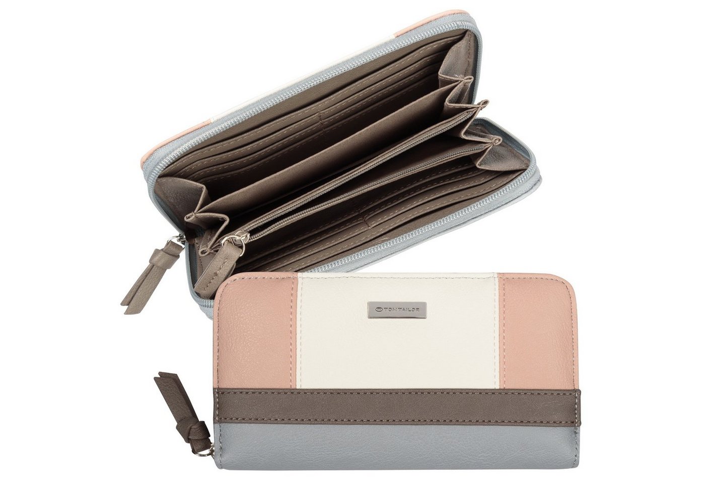 TOM TAILOR Geldbörse Juna, aus soft genarbtem ledrigen Material mit glänzenden Metall-Accessoires – Bild 3 von 5