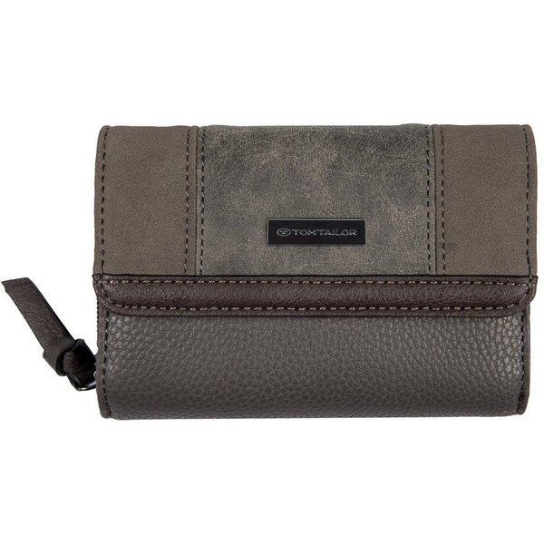 TOM TAILOR Geldbörse Juna, aus soft genarbtem ledrigen Material mit glänzenden Metall-Accessoires