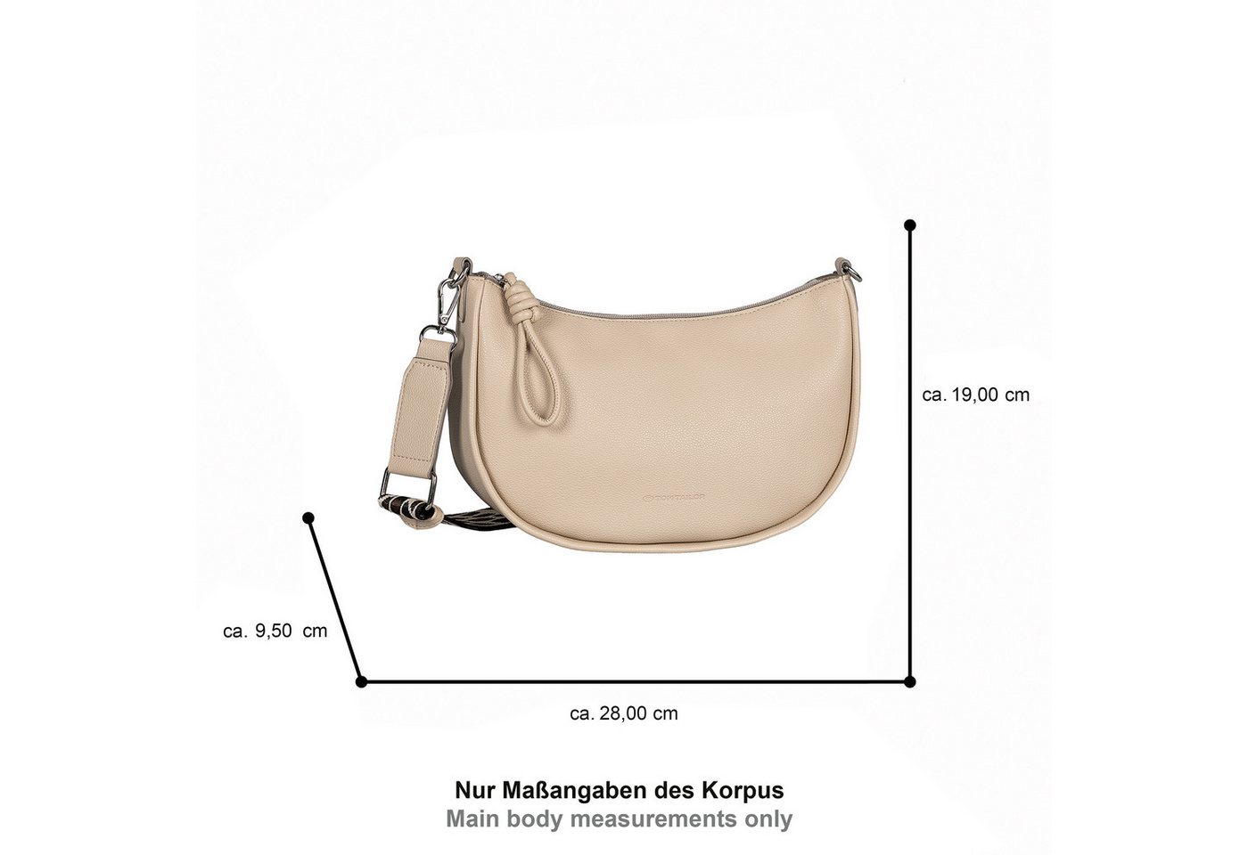 TOM TAILOR Handtasche Tatiana, Damen Umhängetasche mit fein gewebtem, dreifarbigem Gurtband – Bild 5 von 5