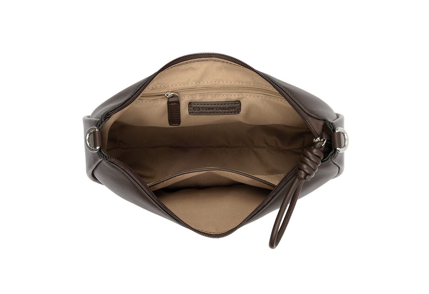 TOM TAILOR Handtasche Tatiana, Damen Umhängetasche mit fein gewebtem, dreifarbigem Gurtband – Bild 4 von 4