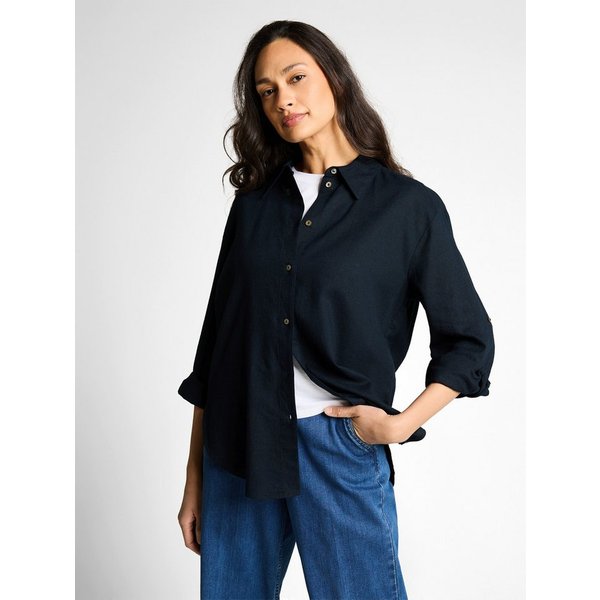 TOM TAILOR Hemdbluse Loose mit Turn-Up Ärmeln