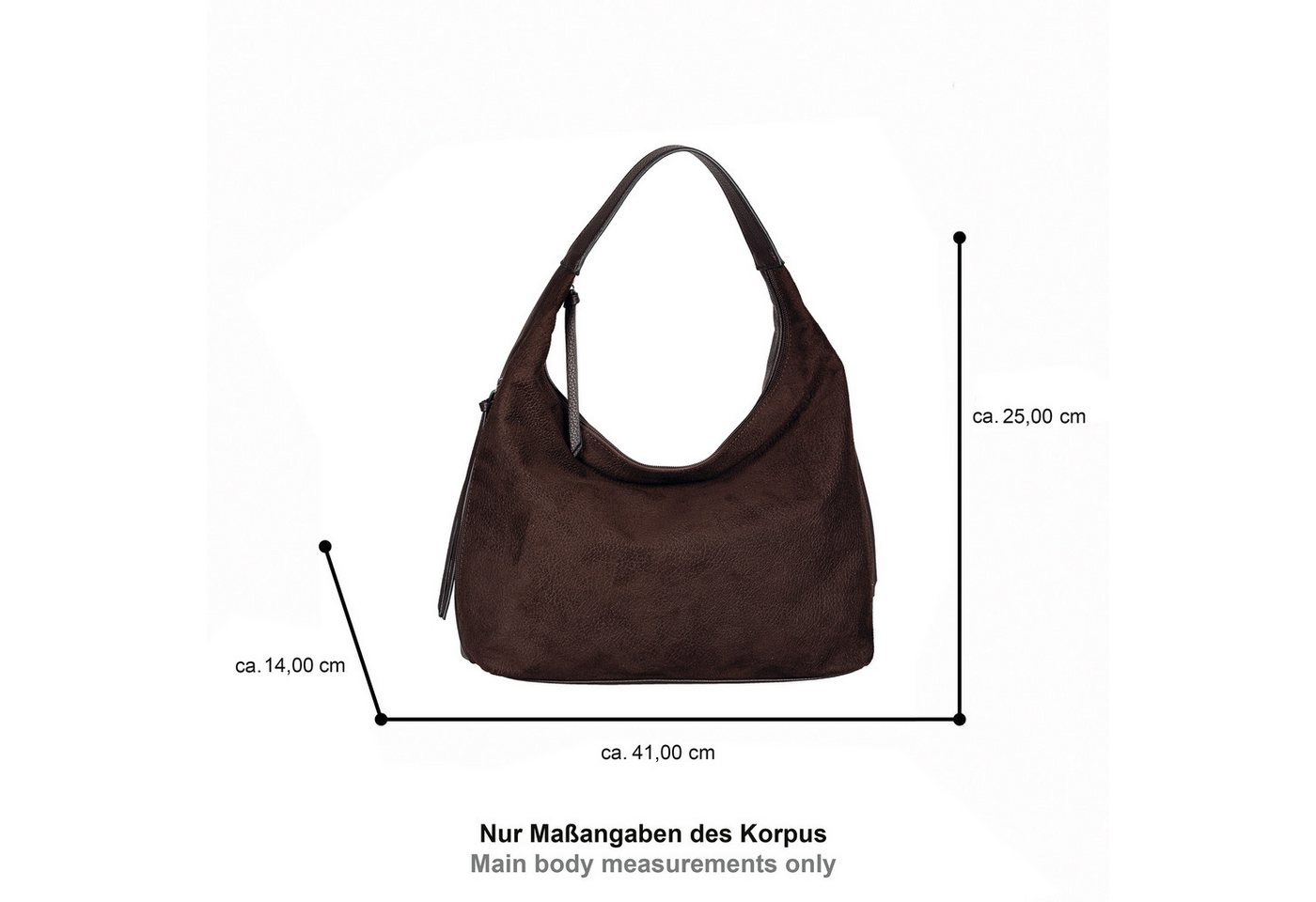 TOM TAILOR Hobo Aiana, Damen Handtasche, mit Fransen-Reißverschluss – Bild 5 von 5