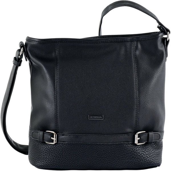 TOM TAILOR Hobo Juna, aus soft genarbtem ledrigen Material mit glänzenden Metall-Accessoires