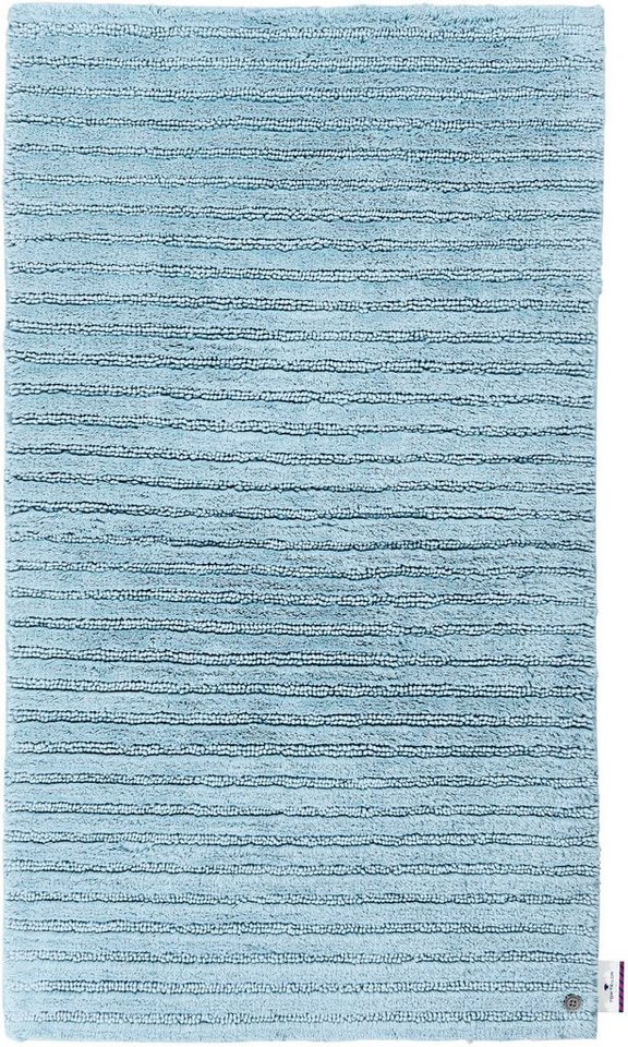 TOM TAILOR HOME Badematte Cotton Stripes, Höhe 20 mm, rutschhemmend beschichtet, strapazierfähig, fußbodenheizungsgeeignet, Baumwolle, quadratisch, Uni Farben,  – Bild 2 von 5