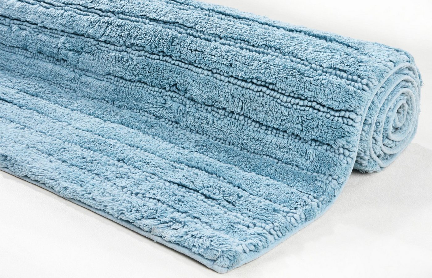TOM TAILOR HOME Badematte Cotton Stripes, Höhe 20 mm, rutschhemmend beschichtet, strapazierfähig, fußbodenheizungsgeeignet, Baumwolle, quadratisch, Uni Farben,  – Bild 4 von 5