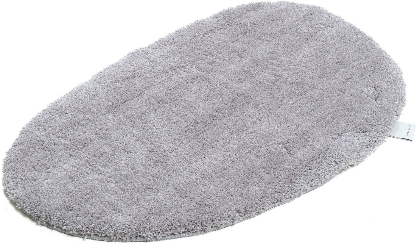 TOM TAILOR HOME Badematte Cozy Bath UNI, Badvorleger, Badezimmer Teppich, Höhe 27 mm, rutschhemmend beschichtet, fußbodenheizungsgeeignet, Polyester, oval, Badt – Bild 3 von 5