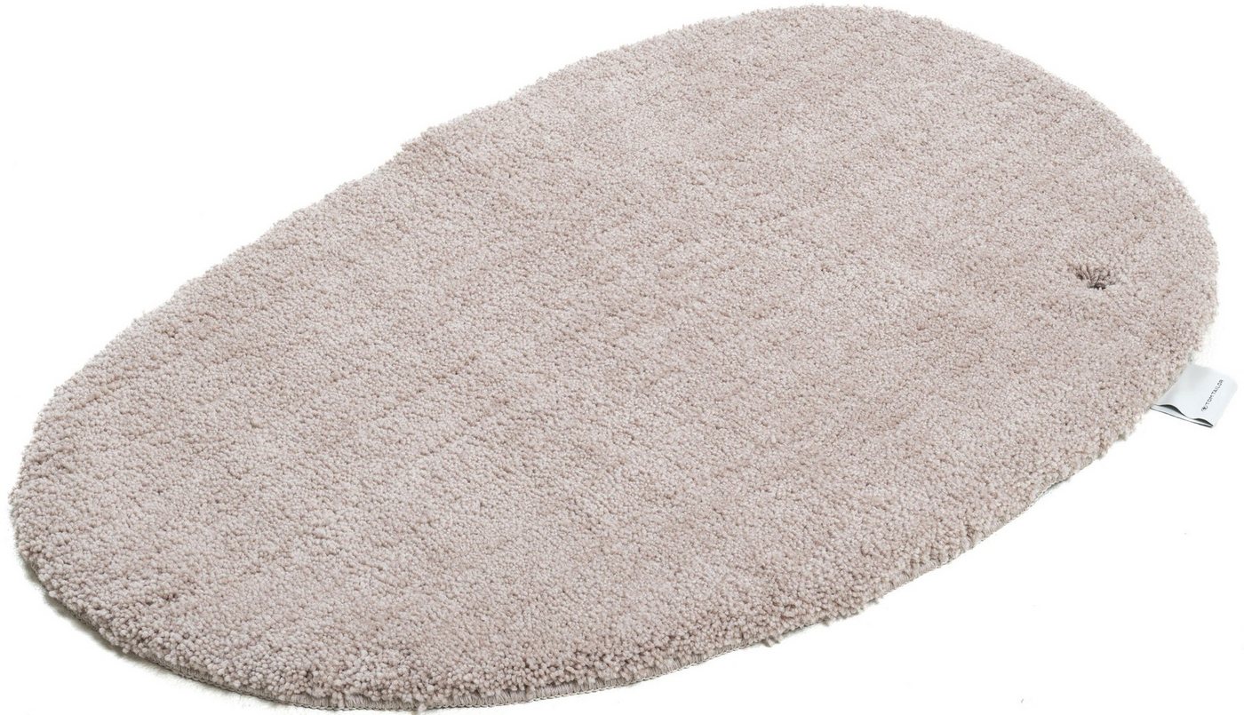 TOM TAILOR HOME Badematte Cozy Bath UNI, Badvorleger, Badezimmer Teppich, Höhe 27 mm, rutschhemmend beschichtet, fußbodenheizungsgeeignet, Polyester, oval, Badt – Bild 3 von 5