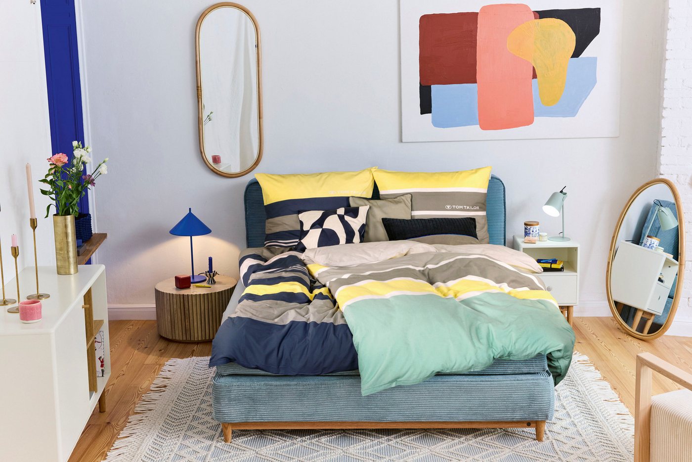 TOM TAILOR HOME Bettwäsche Carl in Gr. 135x200 oder 155x220 cm, Renforcé, 3 teilig, mit GRATIS-Zugabe: Spannbettlaken, 100% Baumwolle, mit Reißverschluss – Bild 2 von 5