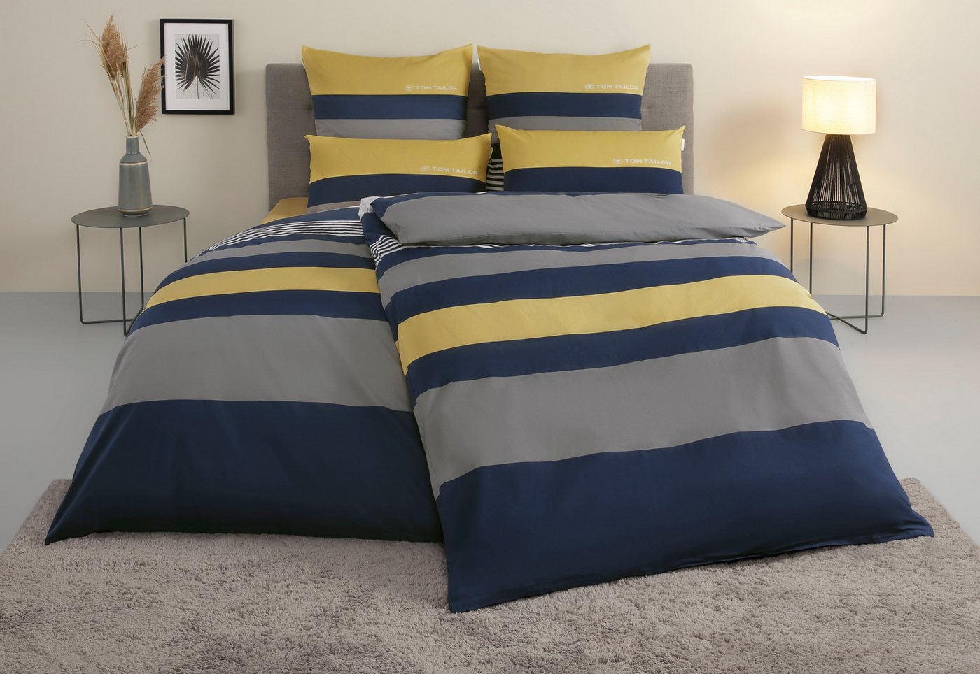 TOM TAILOR HOME Bettwäsche Carl in Gr. 135x200 oder 155x220 cm, Renforcé, 3 teilig, mit GRATIS-Zugabe: Spannbettlaken, 100% Baumwolle, mit Reißverschluss – Bild 4 von 5