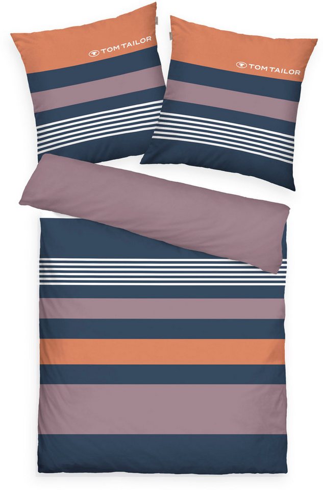TOM TAILOR HOME Bettwäsche Carl in Gr. 135x200 oder 155x220 cm, Renforcé, 3 teilig, mit GRATIS-Zugabe: Spannbettlaken, 100% Baumwolle, mit Reißverschluss – Bild 3 von 5