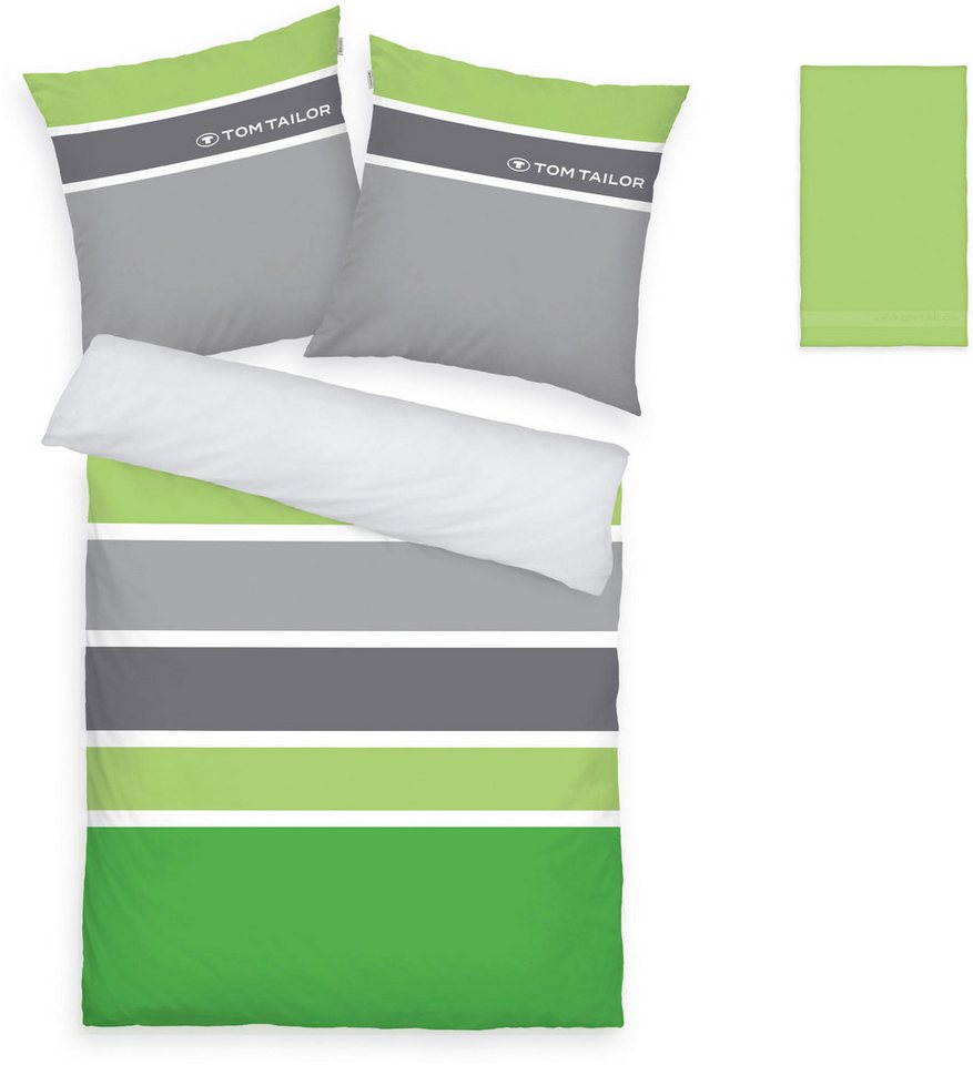 TOM TAILOR HOME Bettwäsche Felix in Gr. 135x200 oder 155x220 cm, Renforcé, 3 teilig, mit GRATIS-Zugabe: Gästehandtuch (100% Baumwolle), mit Reißverschluss – Bild 2 von 5