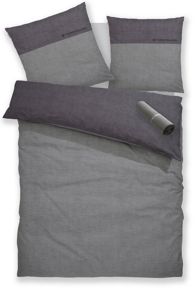 TOM TAILOR HOME Bettwäsche Henry, Renforcé, 3 teilig, Bettwäsche aus Baumwolle, mit GRATIS-Zugabe: Sporthandtuch – Bild 4 von 5