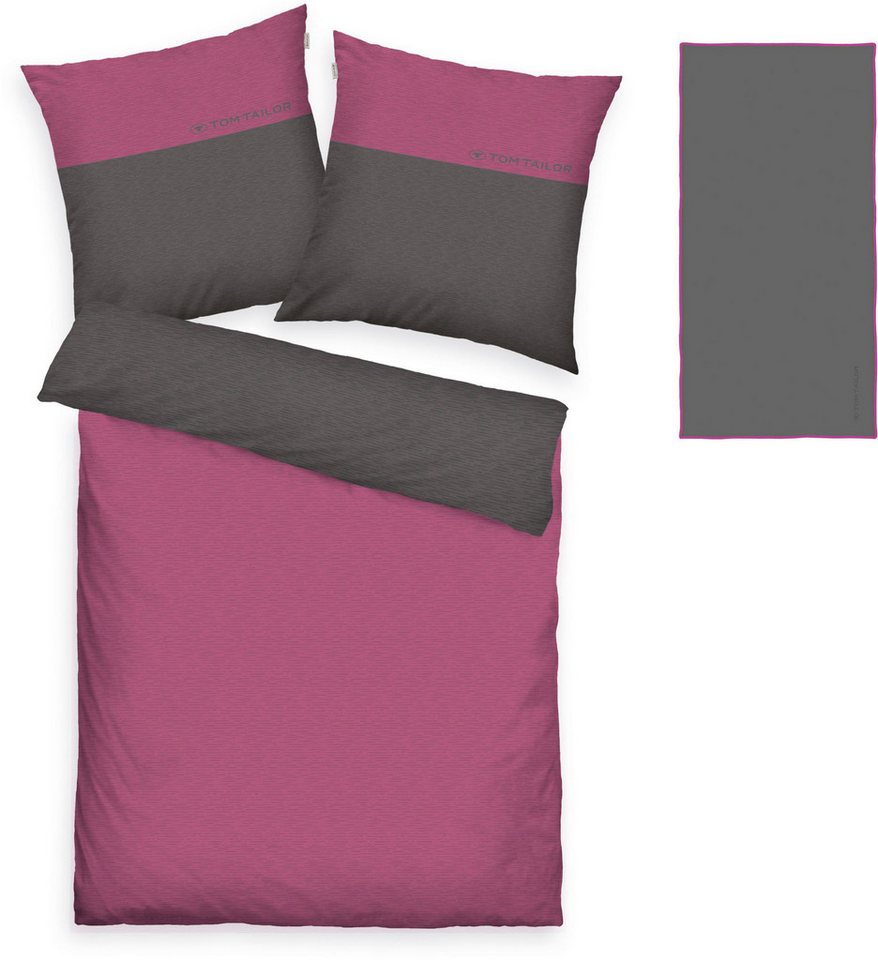 TOM TAILOR HOME Bettwäsche Henry, Renforcé, 3 teilig, Bettwäsche aus Baumwolle, mit GRATIS-Zugabe: Sporthandtuch – Bild 2 von 5