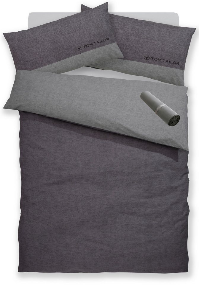 TOM TAILOR HOME Bettwäsche Henry, Renforcé, 3 teilig, Bettwäsche aus Baumwolle, mit GRATIS-Zugabe: Sporthandtuch – Bild 2 von 5