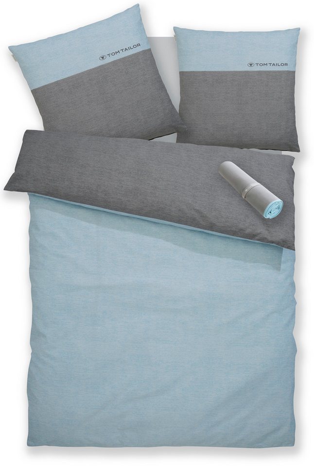 TOM TAILOR HOME Bettwäsche Henry, Renforcé, 3 teilig, Bettwäsche aus Baumwolle, mit GRATIS-Zugabe: Sporthandtuch – Bild 2 von 5