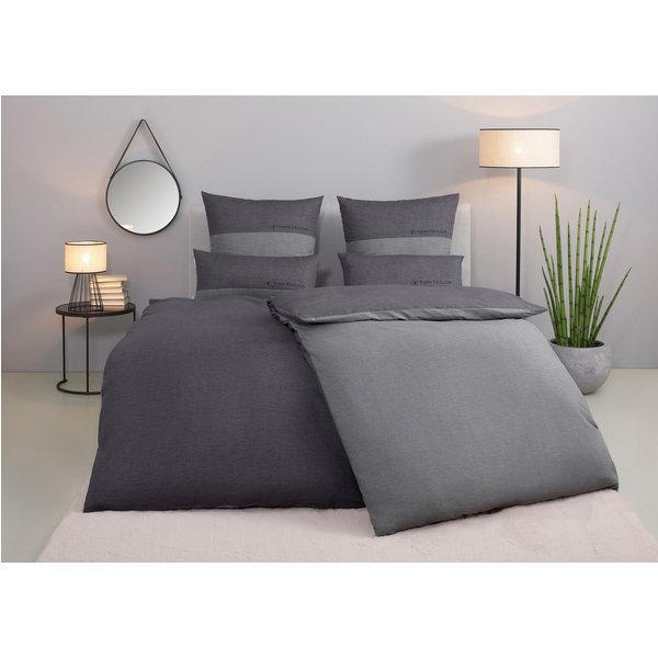 TOM TAILOR HOME Bettwäsche Henry, Renforcé, 3 teilig, Bettwäsche aus Baumwolle, mit GRATIS-Zugabe: Sporthandtuch