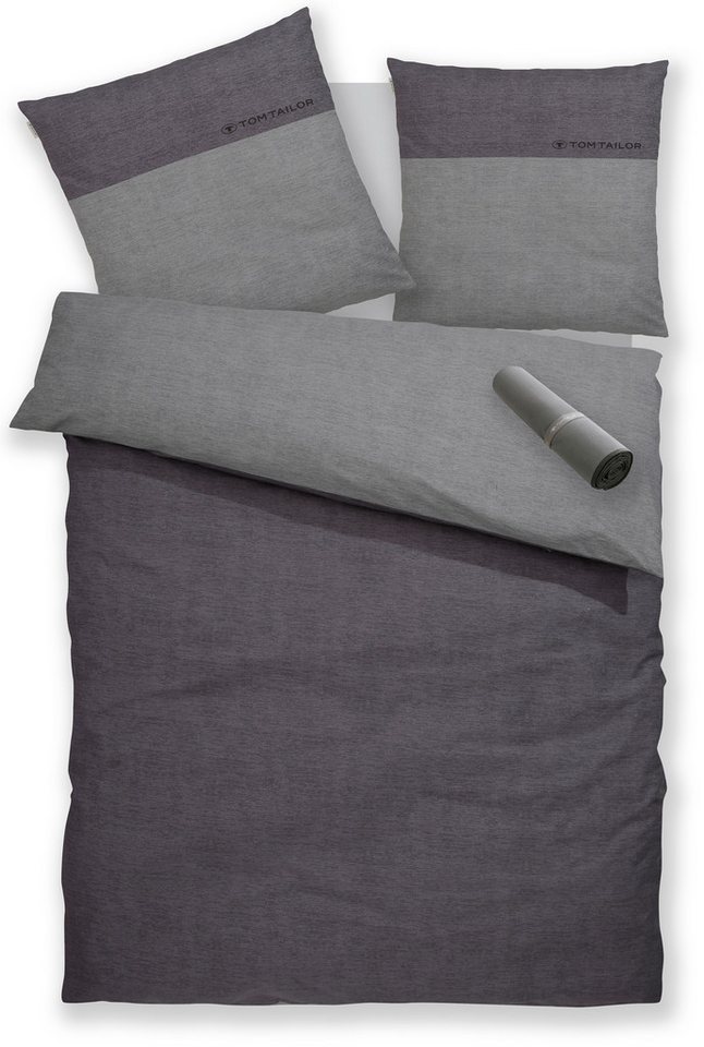 TOM TAILOR HOME Bettwäsche Henry, Renforcé, 3 teilig, Bettwäsche aus Baumwolle, mit GRATIS-Zugabe: Sporthandtuch – Bild 2 von 5