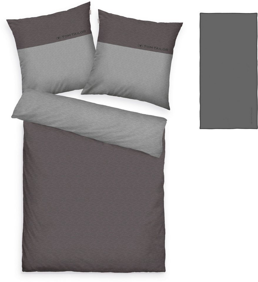 TOM TAILOR HOME Bettwäsche Henry, Renforcé, 3 teilig, Bettwäsche aus Baumwolle, mit GRATIS-Zugabe: Sporthandtuch – Bild 3 von 5