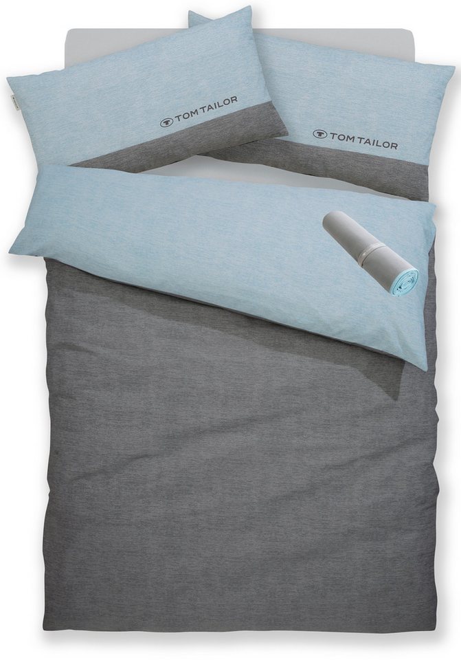 TOM TAILOR HOME Bettwäsche Henry, Renforcé, 3 teilig, Bettwäsche aus Baumwolle, mit GRATIS-Zugabe: Sporthandtuch – Bild 2 von 5