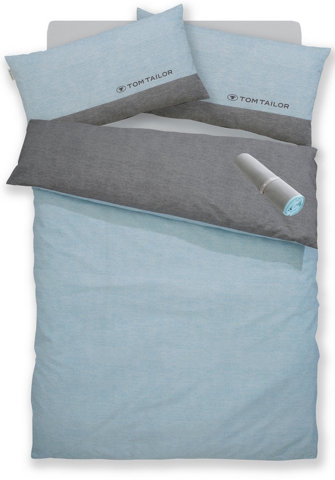 TOM TAILOR HOME Bettwäsche Henry, Renforcé, 3 teilig, Bettwäsche aus Baumwolle, mit GRATIS-Zugabe: Sporthandtuch – Bild 3 von 5