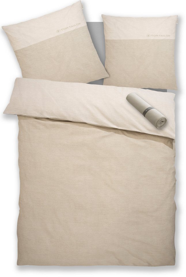 TOM TAILOR HOME Bettwäsche Henry, Renforcé, 3 teilig, Bettwäsche aus Baumwolle, mit GRATIS-Zugabe: Sporthandtuch – Bild 2 von 5