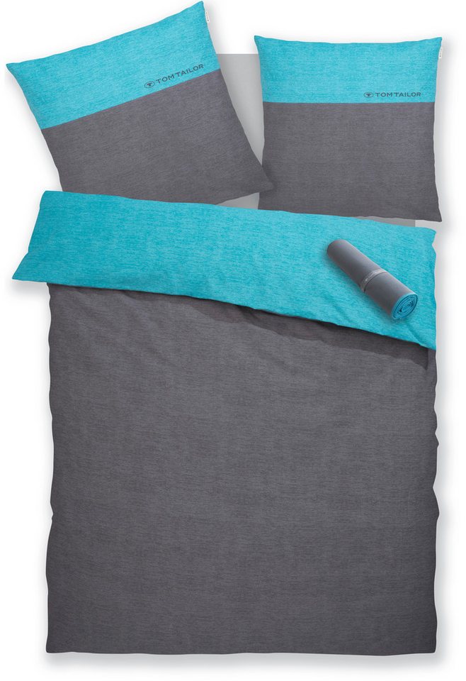 TOM TAILOR HOME Bettwäsche Henry, Renforcé, 3 teilig, Bettwäsche aus Baumwolle, mit GRATIS-Zugabe: Sporthandtuch – Bild 2 von 5