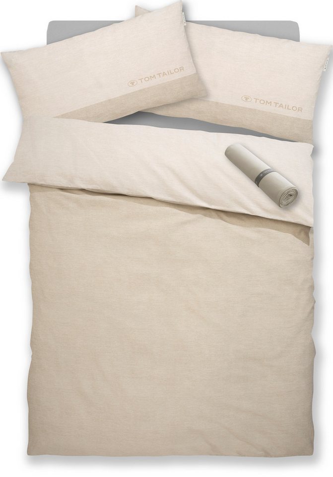 TOM TAILOR HOME Bettwäsche Henry, Renforcé, 3 teilig, Bettwäsche aus Baumwolle, mit GRATIS-Zugabe: Sporthandtuch – Bild 2 von 5