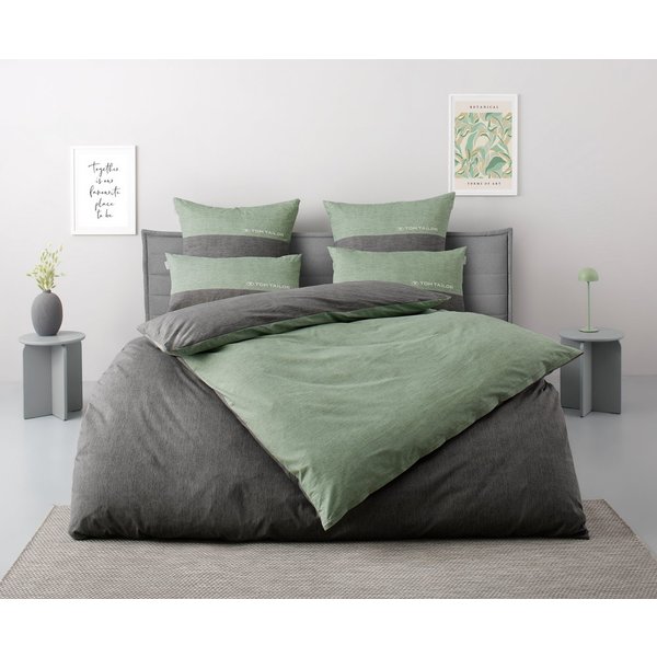 TOM TAILOR HOME Bettwäsche Henry, Renforcé, 3 teilig, Bettwäsche aus Baumwolle, mit GRATIS-Zugabe: Sporthandtuch