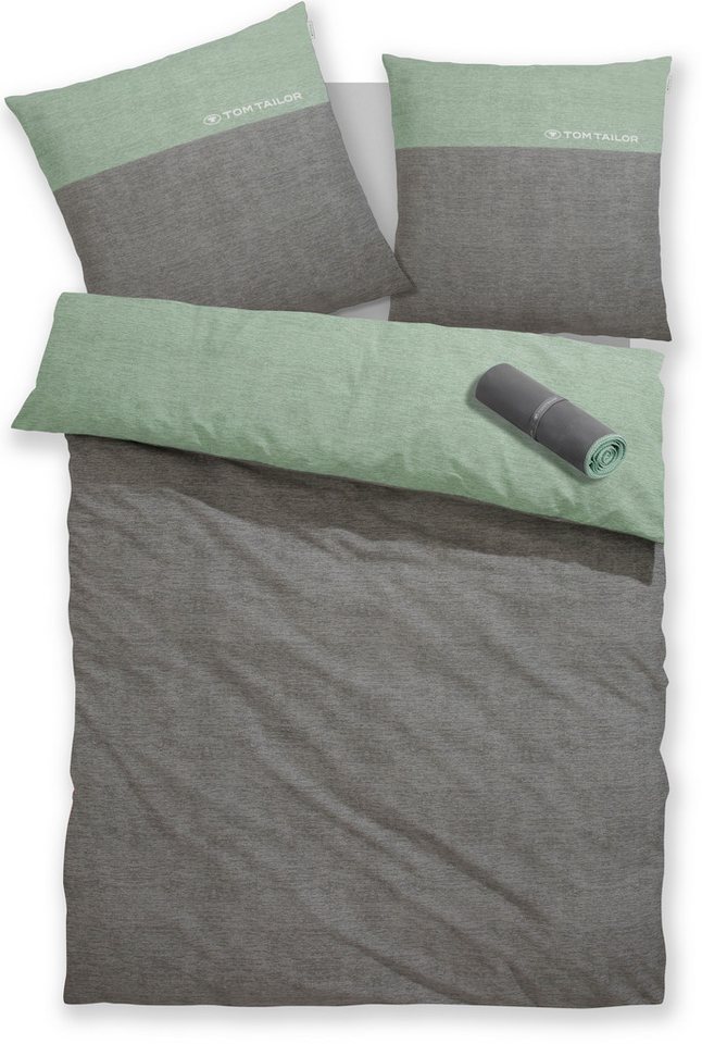 TOM TAILOR HOME Bettwäsche Henry, Renforcé, 3 teilig, Bettwäsche aus Baumwolle, mit GRATIS-Zugabe: Sporthandtuch – Bild 2 von 4