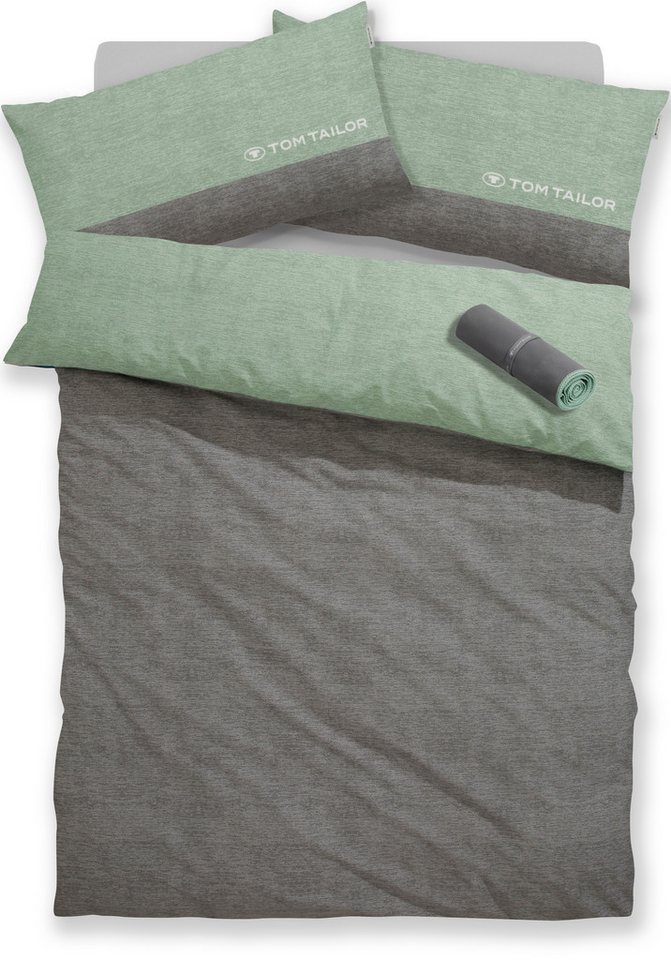 TOM TAILOR HOME Bettwäsche Henry, Renforcé, 3 teilig, Bettwäsche aus Baumwolle, mit GRATIS-Zugabe: Sporthandtuch – Bild 2 von 4