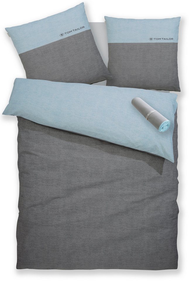 TOM TAILOR HOME Bettwäsche Henry, Renforcé, 3 teilig, Bettwäsche aus Baumwolle, mit GRATIS-Zugabe: Sporthandtuch – Bild 3 von 5