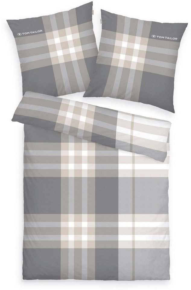 TOM TAILOR HOME Bettwäsche Nick in Gr. 135x200 oder 155x220 cm, Renforcé, 3 teilig, mit Gratiszugabe Gästehandtuch – Bild 2 von 5