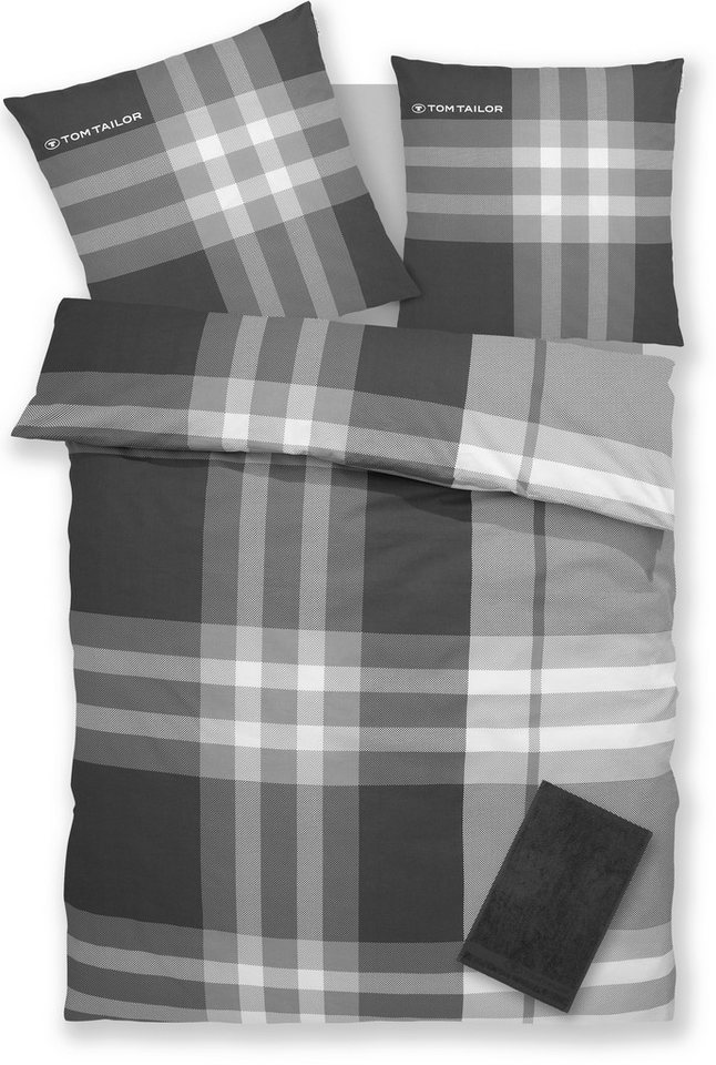 TOM TAILOR HOME Bettwäsche Nick in Gr. 135x200 oder 155x220 cm, Renforcé, 3 teilig, mit Gratiszugabe Gästehandtuch – Bild 2 von 5