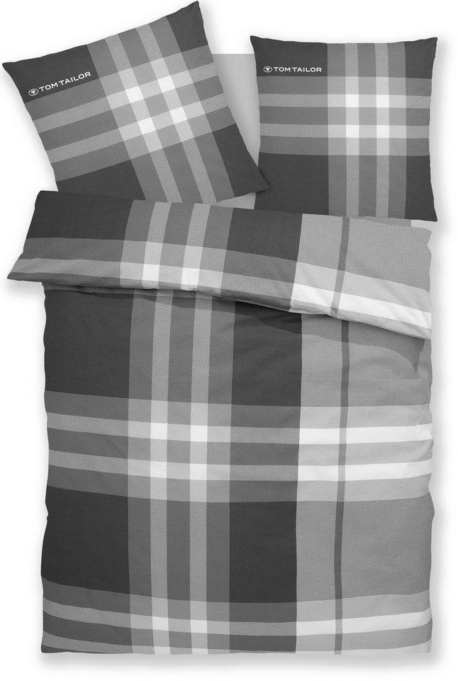 TOM TAILOR HOME Bettwäsche Nick in Gr. 135x200 oder 155x220 cm, Renforcé, 3 teilig, mit Gratiszugabe Gästehandtuch – Bild 4 von 5