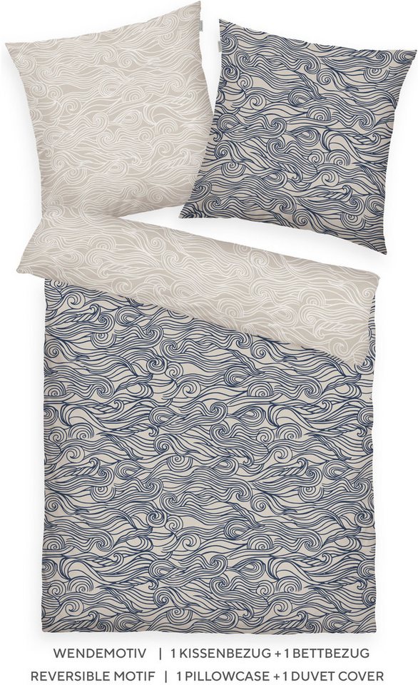 TOM TAILOR HOME Bettwäsche WAVES, Renforcé, 2 teilig, new bedroom, gewebtes Label – Bild 2 von 5