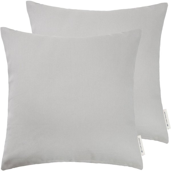 TOM TAILOR HOME Dekokissen Dove, unifarben, Kissenhüllen ohne Füllung, 2er Pack