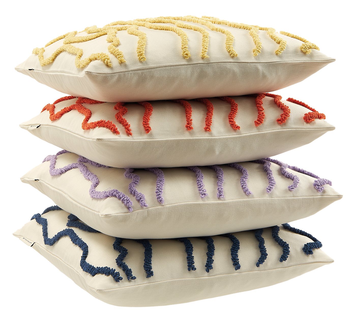 TOM TAILOR HOME Dekokissen Wavy, bestickt, mit hohem Baumwollanteil – Bild 4 von 5