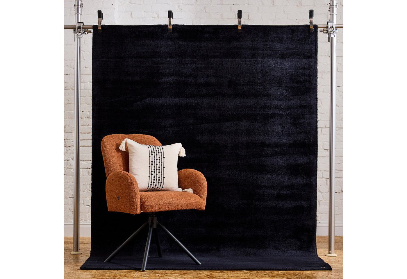 TOM TAILOR HOME Teppich Shine uni, rechteckig, Höhe: 8 mm, Handwebteppich, 100% Viskose, handgewebt, mit elegantem Schimmer – Bild 2 von 5