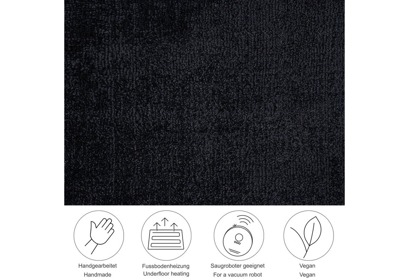 TOM TAILOR HOME Teppich Shine uni, rechteckig, Höhe: 8 mm, Handwebteppich, 100% Viskose, handgewebt, mit elegantem Schimmer – Bild 4 von 5