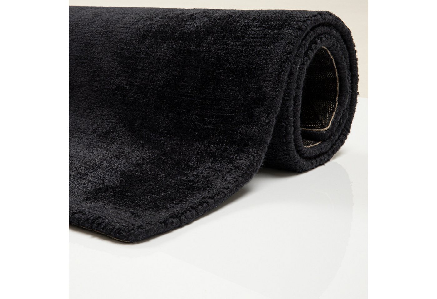 TOM TAILOR HOME Teppich Shine uni, rechteckig, Höhe: 8 mm, Handwebteppich, 100% Viskose, handgewebt, mit elegantem Schimmer – Bild 5 von 5