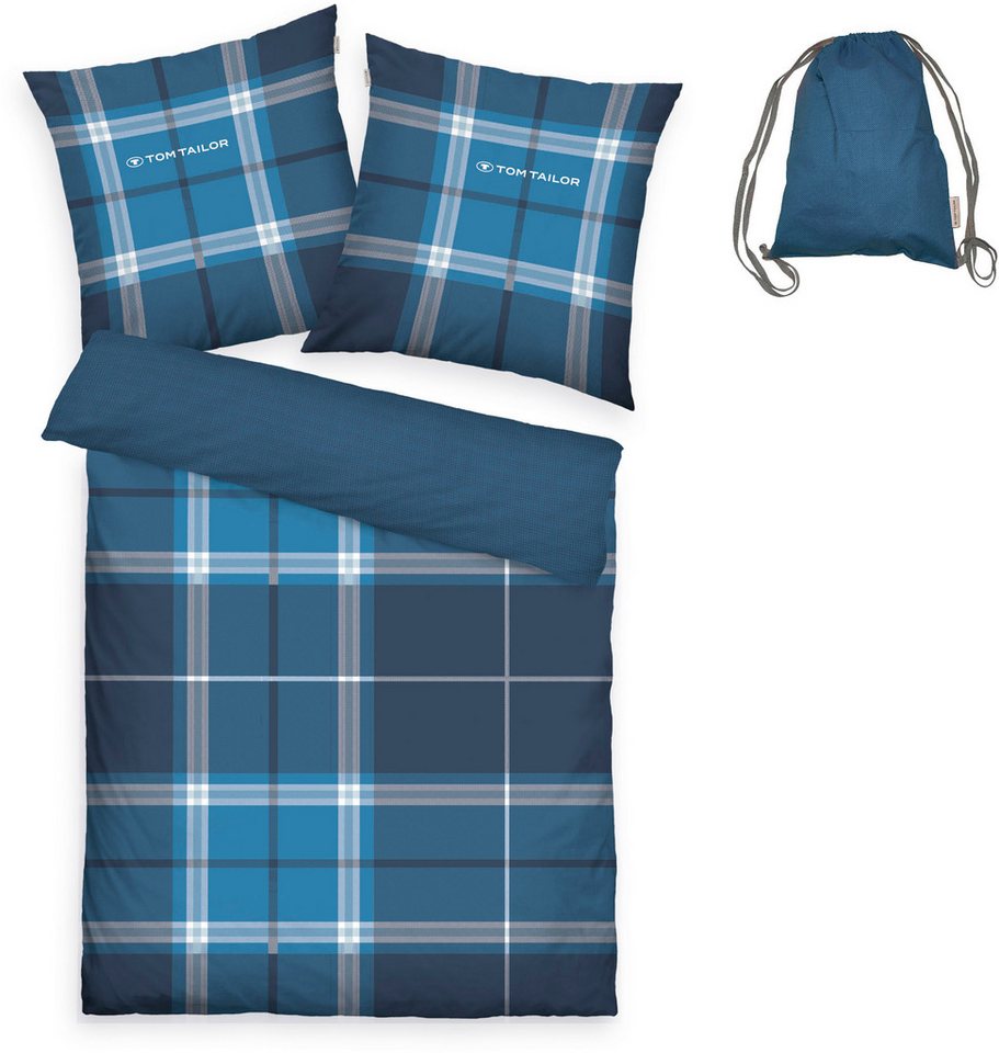 TOM TAILOR HOME Wendebettwäsche Eric in Gr. 135x200 oder 155x220 cm, Renforcé, 3 teilig, mit Reißverschluss, mit GRATIS-Zugabe: Sportbeutel aus 100% Baumwolle – Bild 2 von 5