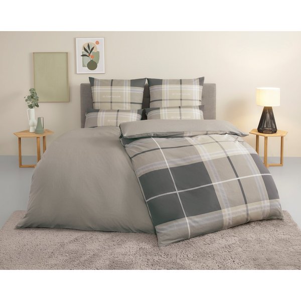 TOM TAILOR HOME Wendebettwäsche Eric in Gr. 135x200 oder 155x220 cm, Renforcé, 3 teilig, mit Reißverschluss, mit GRATIS-Zugabe: Sportbeutel aus 100% Baumwolle