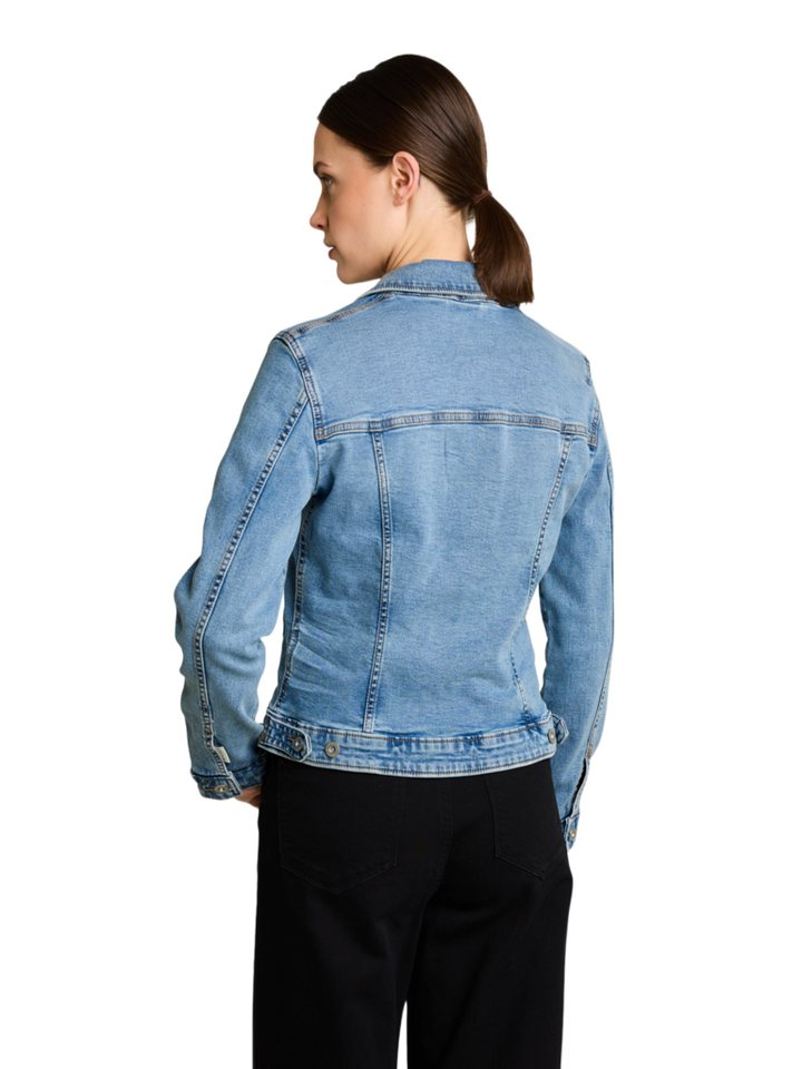TOM TAILOR Jeansjacke N blau,Casual,Baumwolle,Washed,Umlegekragen,Lang,Regular Fit – Bild 3 von 5