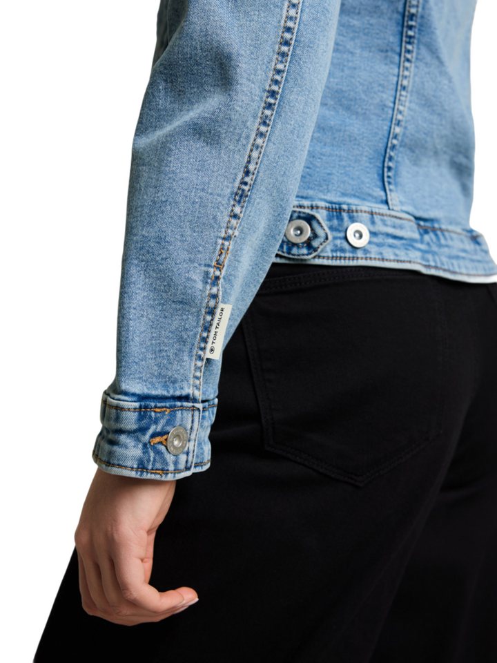 TOM TAILOR Jeansjacke N blau,Casual,Baumwolle,Washed,Umlegekragen,Lang,Regular Fit – Bild 5 von 5